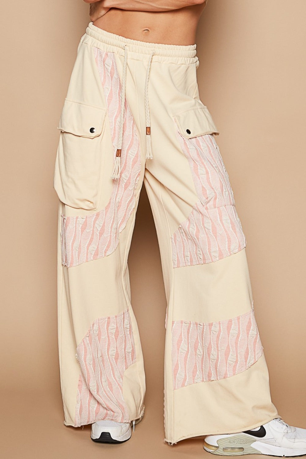 POL Crochet Contrast Drawstring Pants