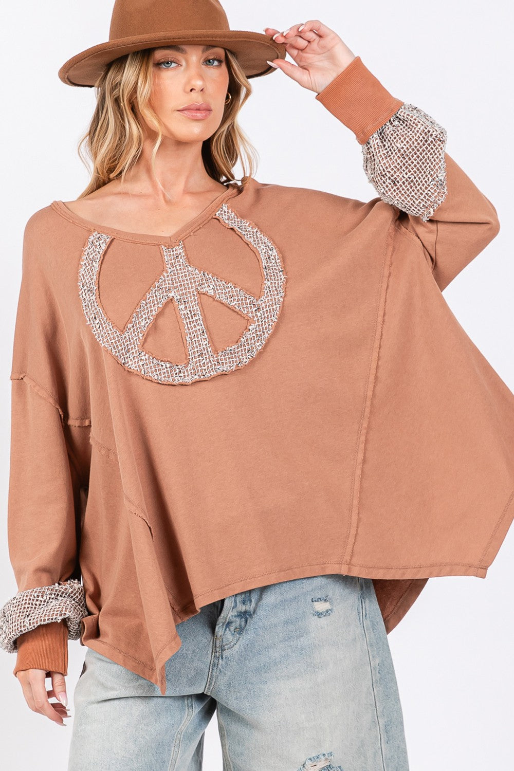 SAGE + FIG Peace Sign Terry Top