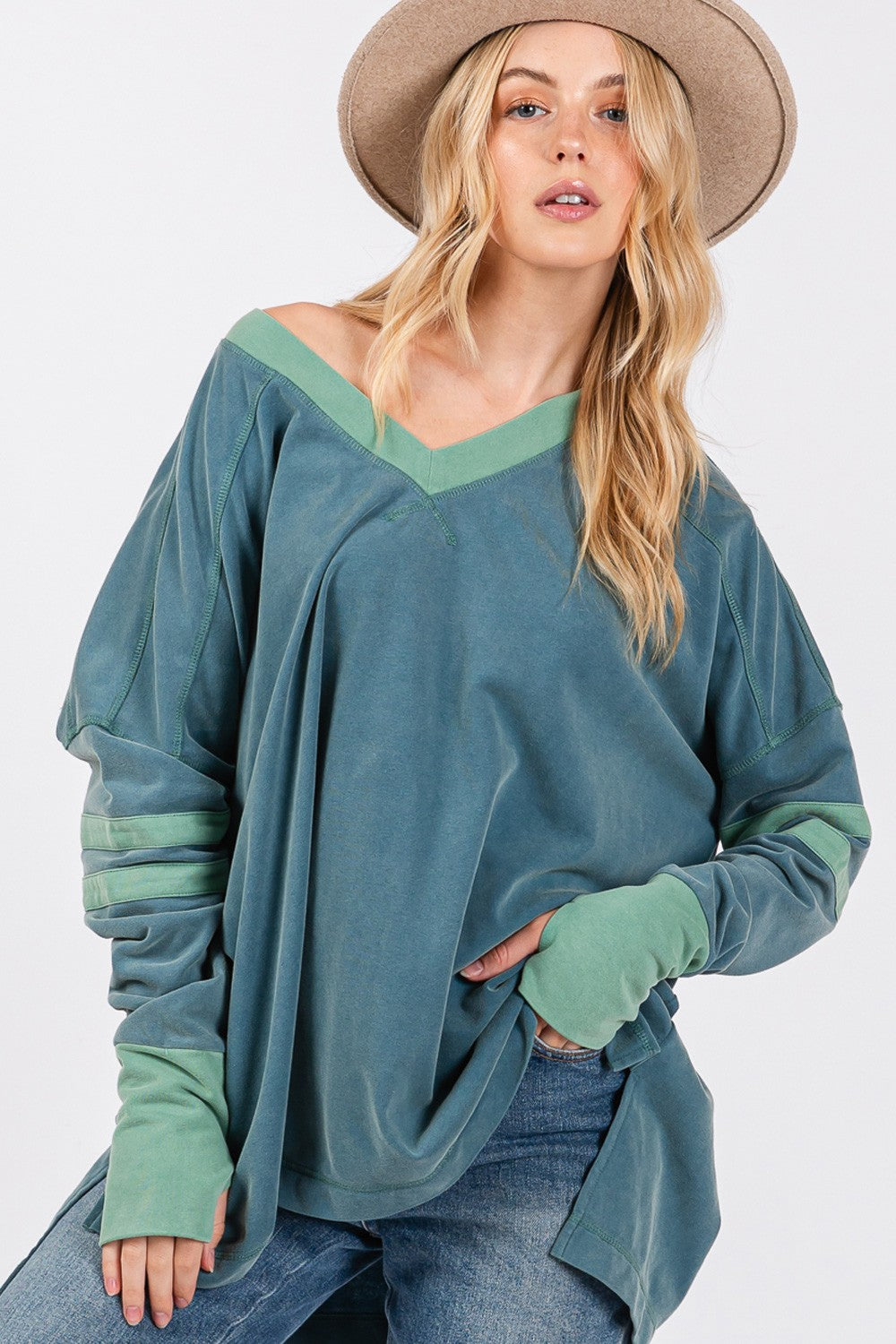 SAGE + FIG Mineral Wash Contrast Top