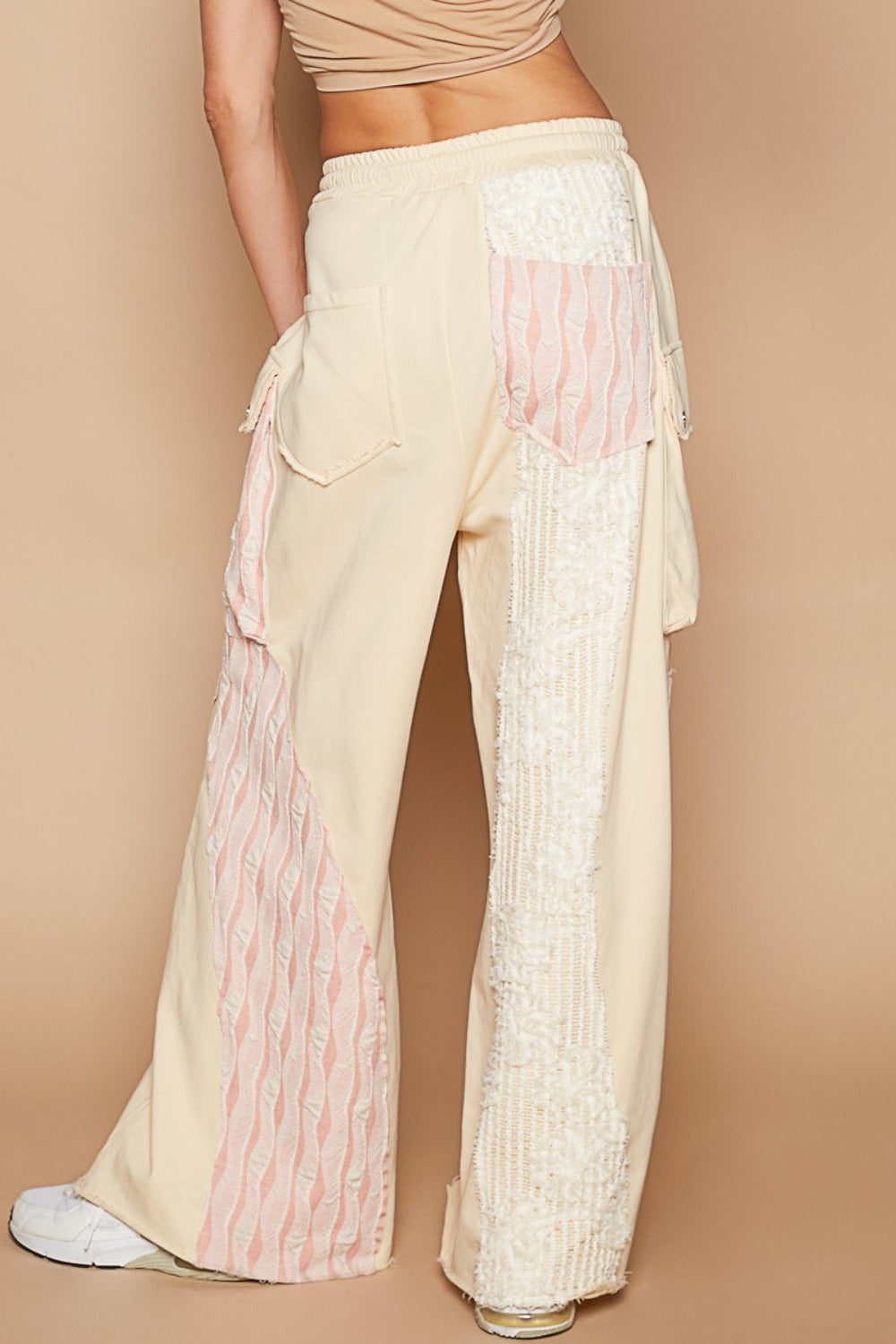 POL Crochet Contrast Drawstring Pants