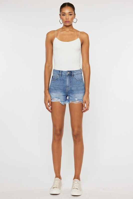 Kancan High Rise Mom Denim Shorts