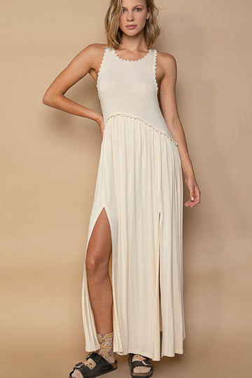 POL Sleeveless Back Zipper Maxi Dress