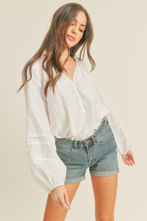 Lush Clothing Casual Button Top