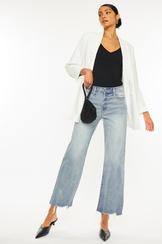 Kancan High Rise Slim Wide Leg Jeans