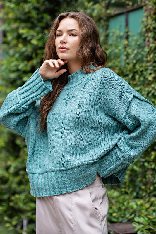 eesome Turtle Neck Knit Top