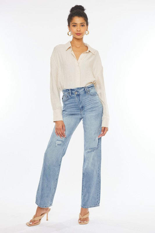 Kancan 90's Wide Leg Straight Jeans