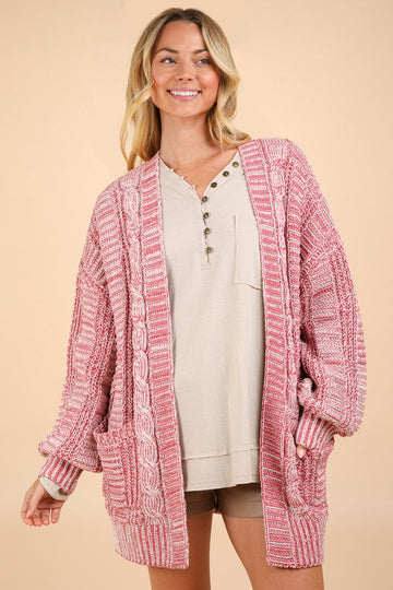 VERY J Cable Knit Cardigan