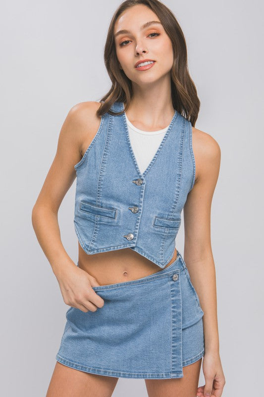 Love Tree Denim Vest