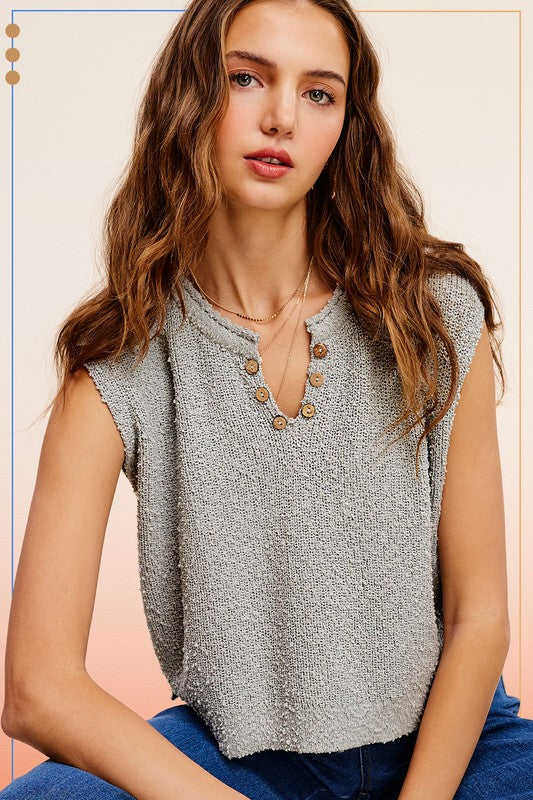 La Miel Slouchy Cropped Short Sleeve Sweater