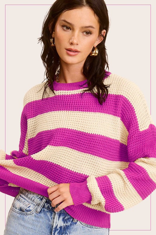 La Miel Striped Loose Fit Sweater