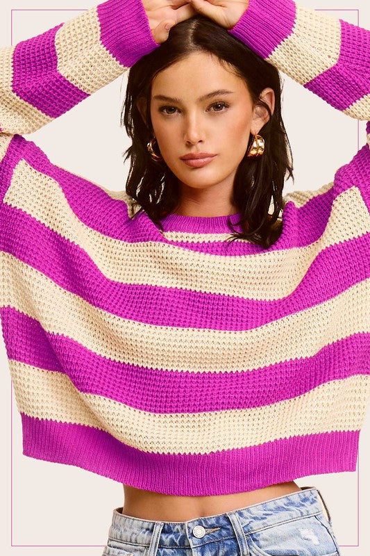 La Miel Striped Loose Fit Sweater