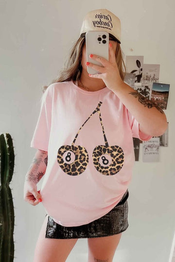 Leopard Cherry Graphic Tee