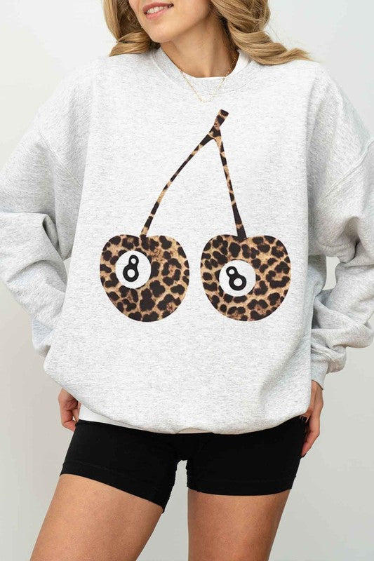 Leopard Cherry Graphic Sweatshirt