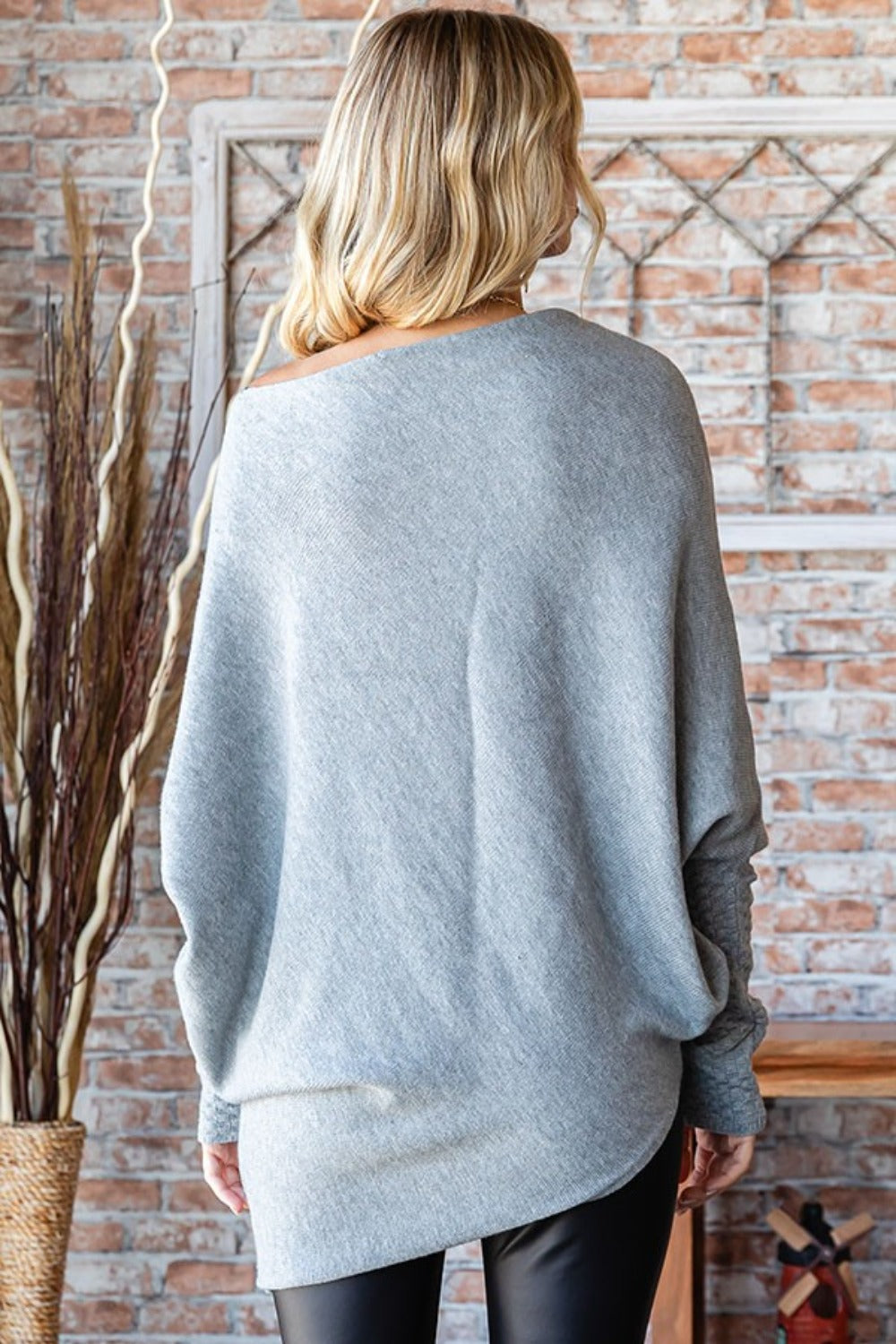 First Love Asymmetrical Dolman Sleeve Sweater