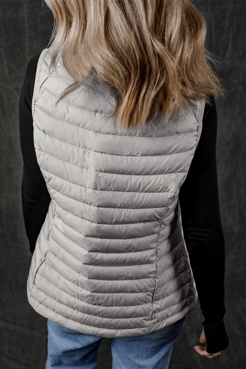 Plush Collared Quilted Puffer Vest