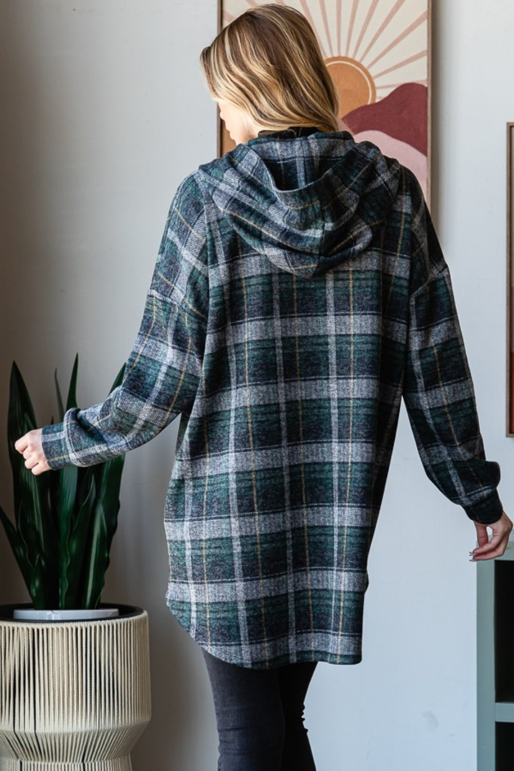 Heimish Plaid Hooded Trench Jacket