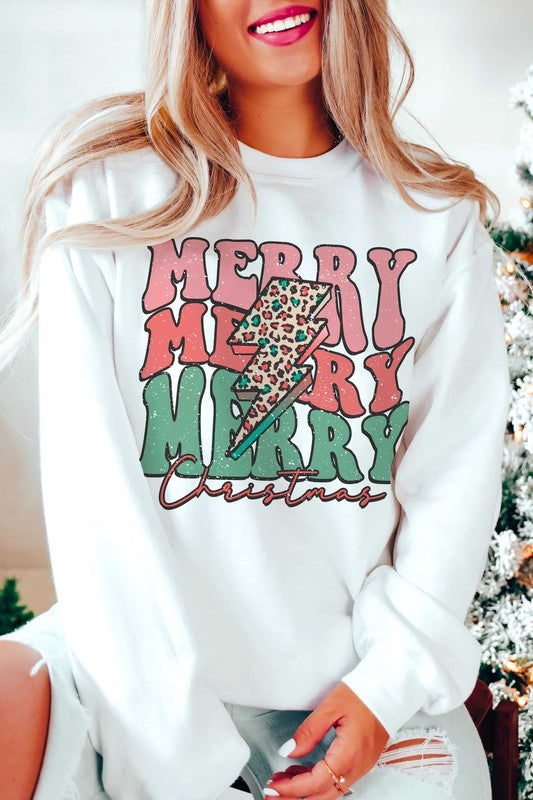 Leopard Lightning Christmas Graphic Sweatshirt