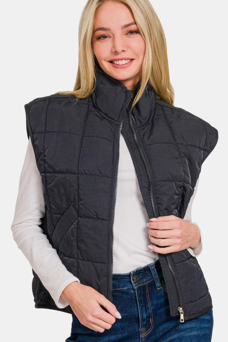 Zenana Cropped Puffer Vest