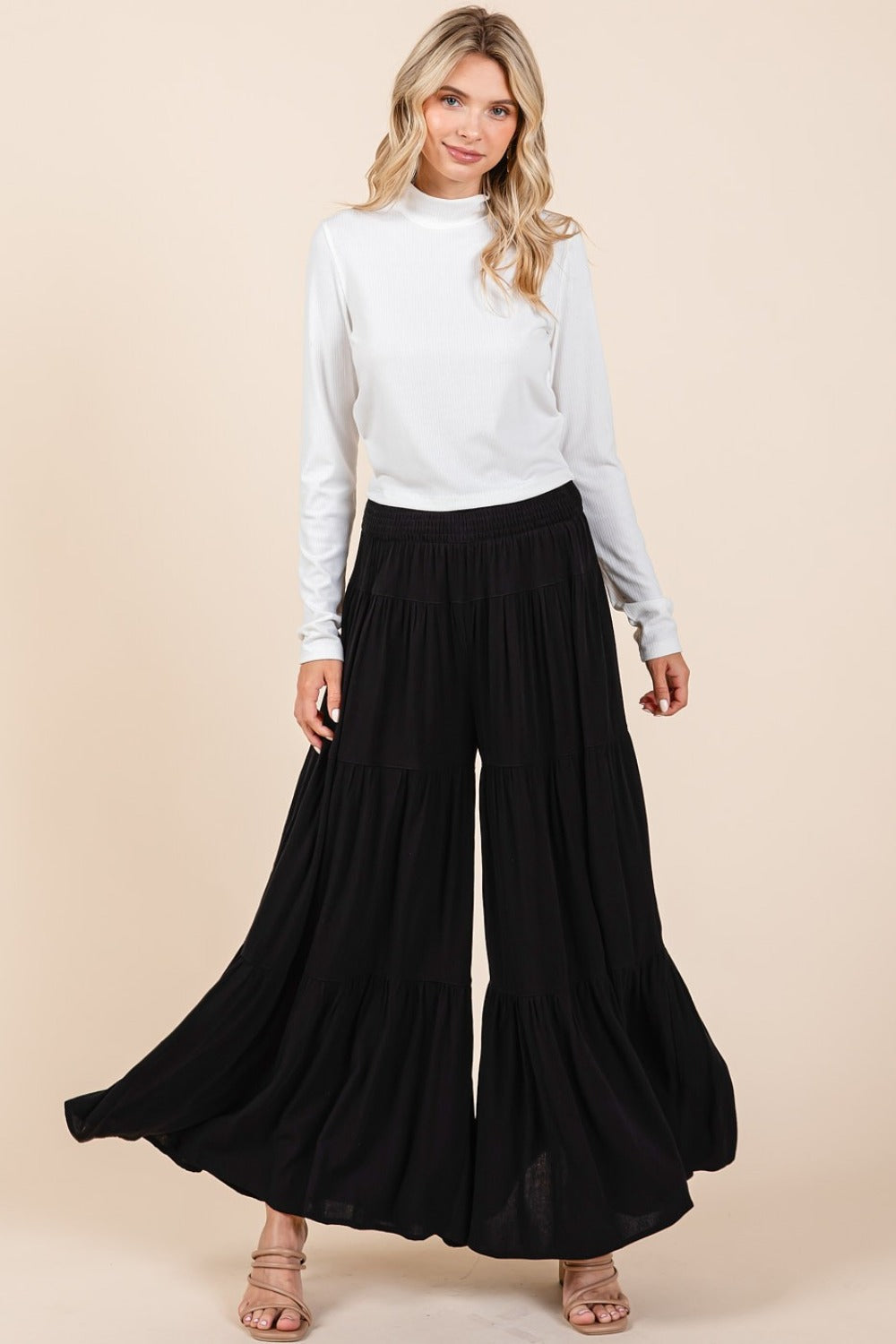 Mittoshop Tier Detail Wide Leg Pants