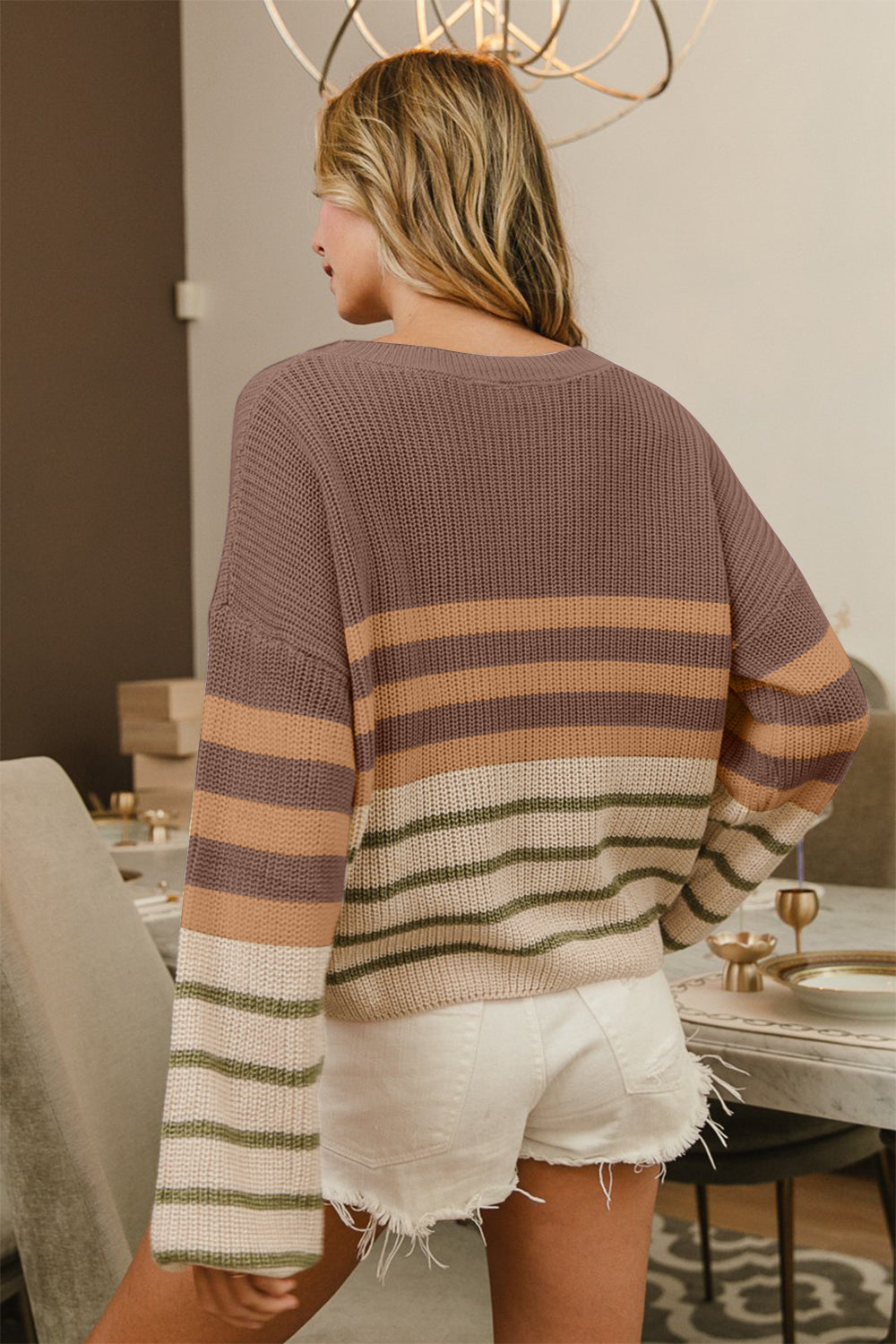 BiBi Striped Long Sleeve Sweater