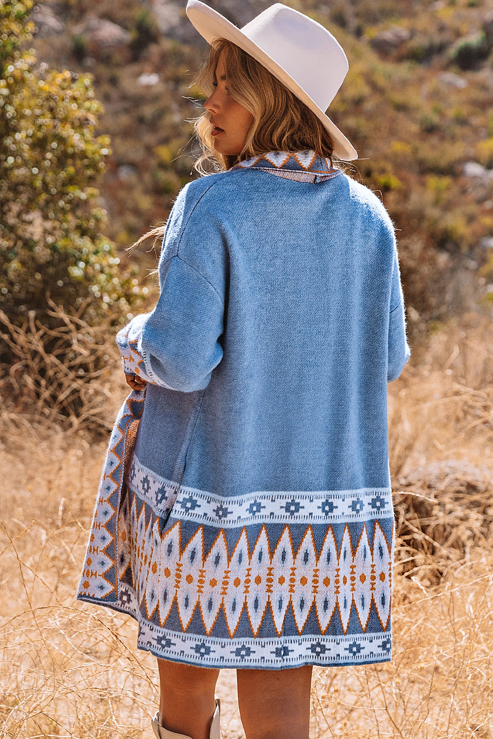 Aztec Print Knitted Cardigan