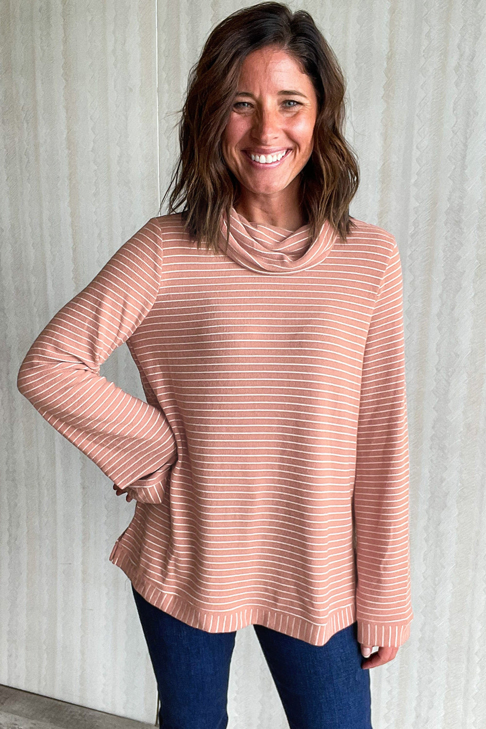 Cowl Neck Long Sleeve Top