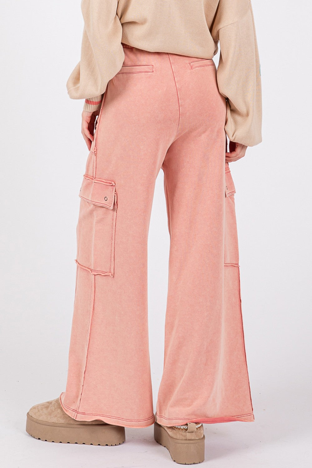 SAGE + FIG Knit Terry Wide Leg Pants