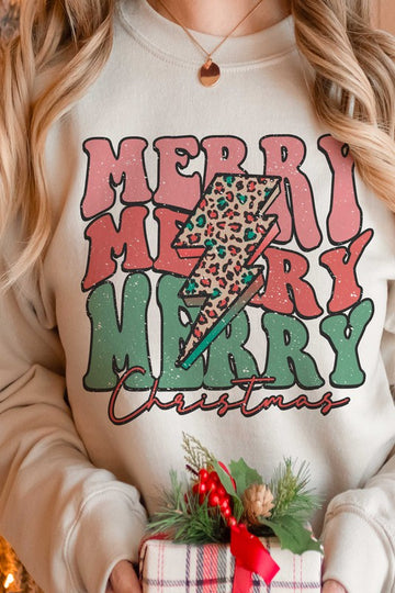 Leopard Lightning Christmas Graphic Sweatshirt