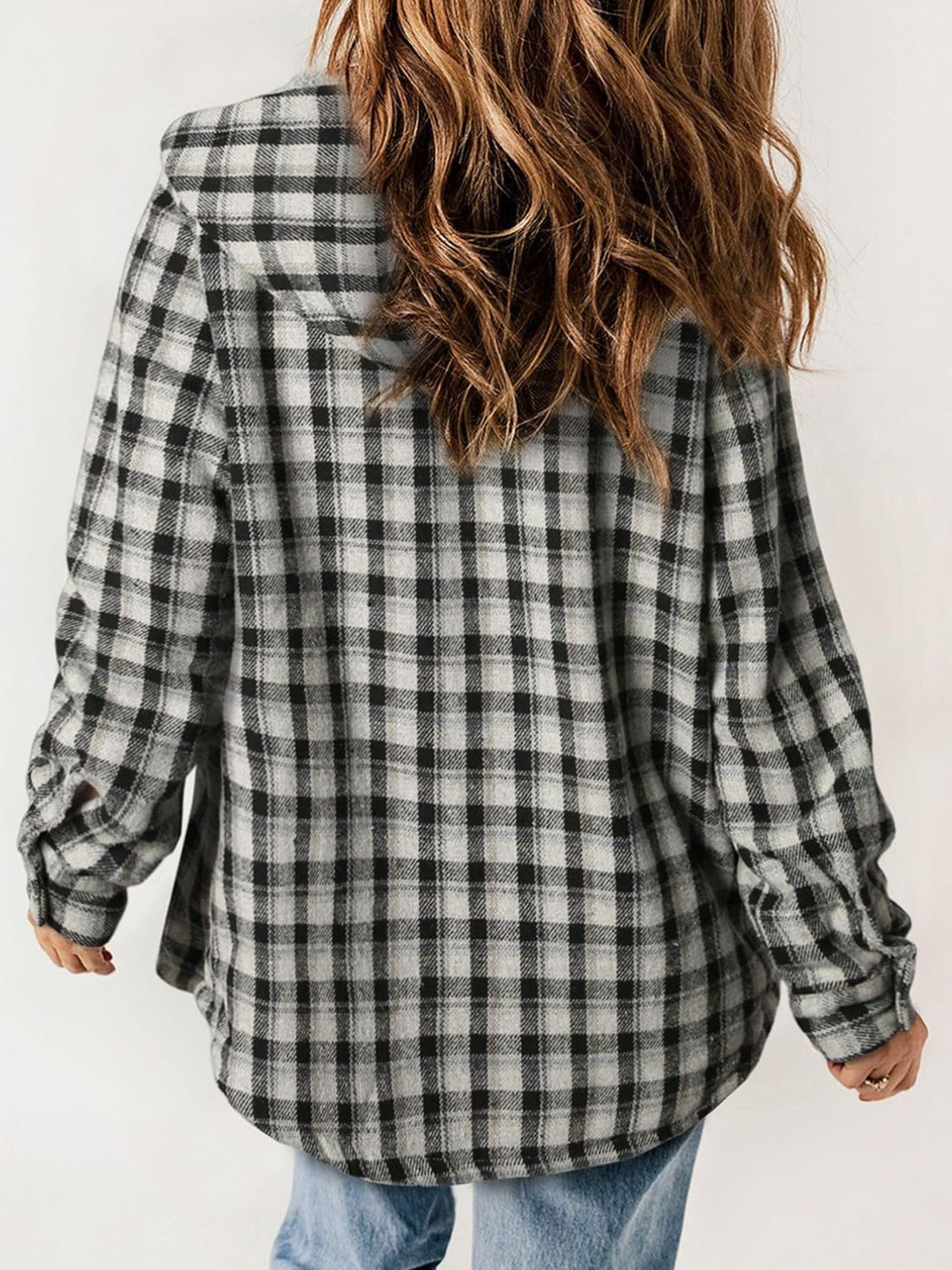 Plaid Plush Hooded Jacket