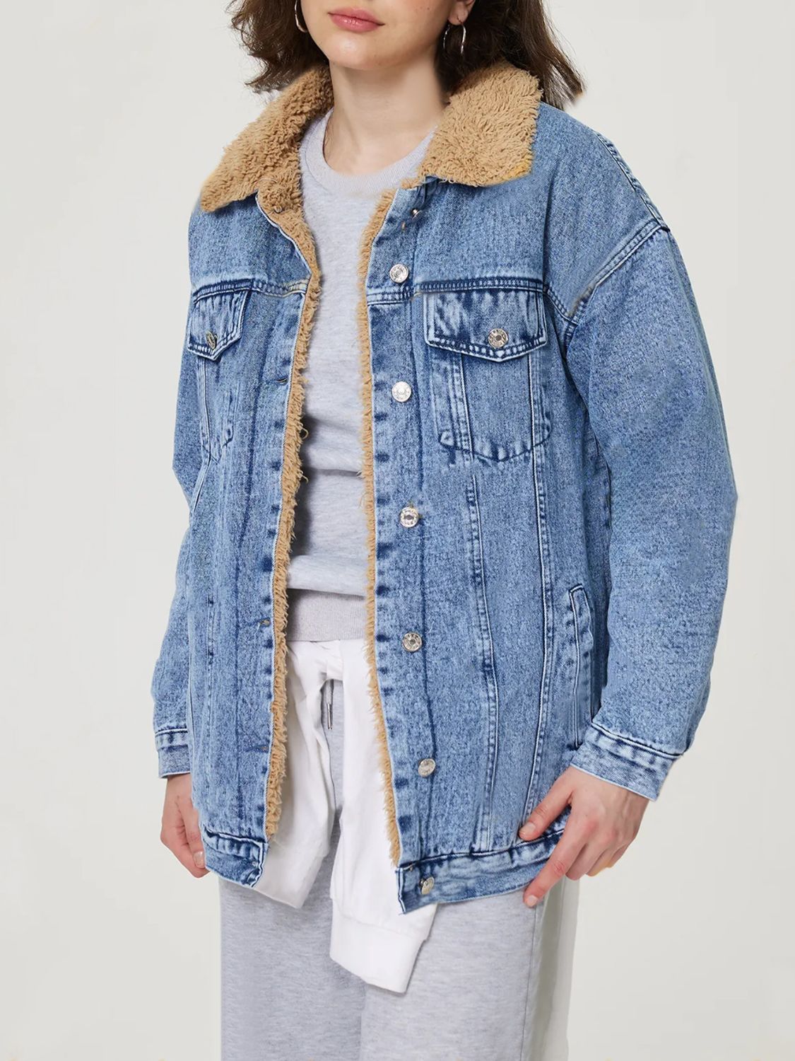 Plush Denim Jacket