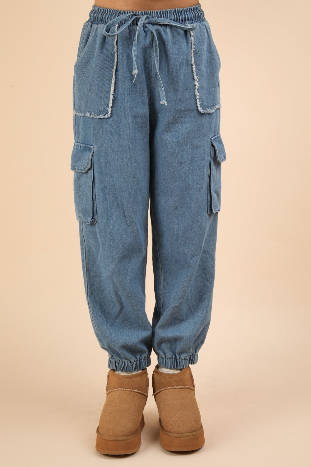 VERY J Drawstring Jogger Cargo Jeans