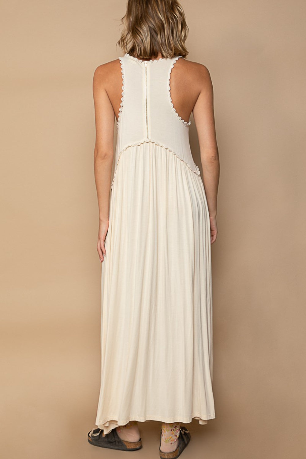 POL Sleeveless Back Zipper Maxi Dress