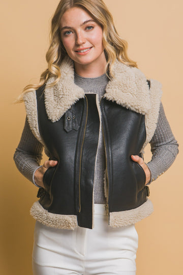 Love Tree Sherpa Vest with Pockets